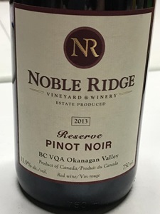 Noble ridge Reserve Pinot Noir 2013